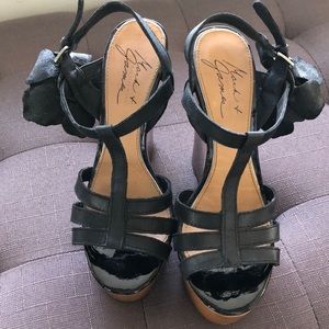 Mark & James by Badgley Mishka Black Leather Wedge